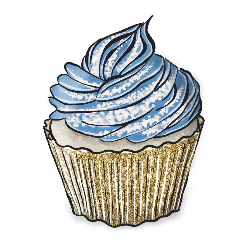 Cupcake Fabric Panel – Blue