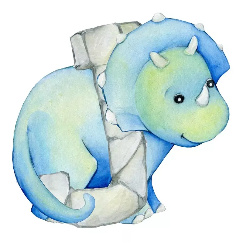 Cute Dinosaur “J” Fabric Panel