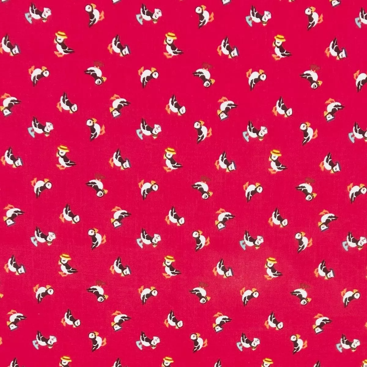 Cute Puffins Polycotton Fabric