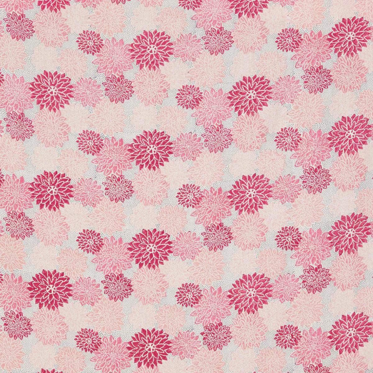 Dahlia Hand Block Print Hot Pink Fabric