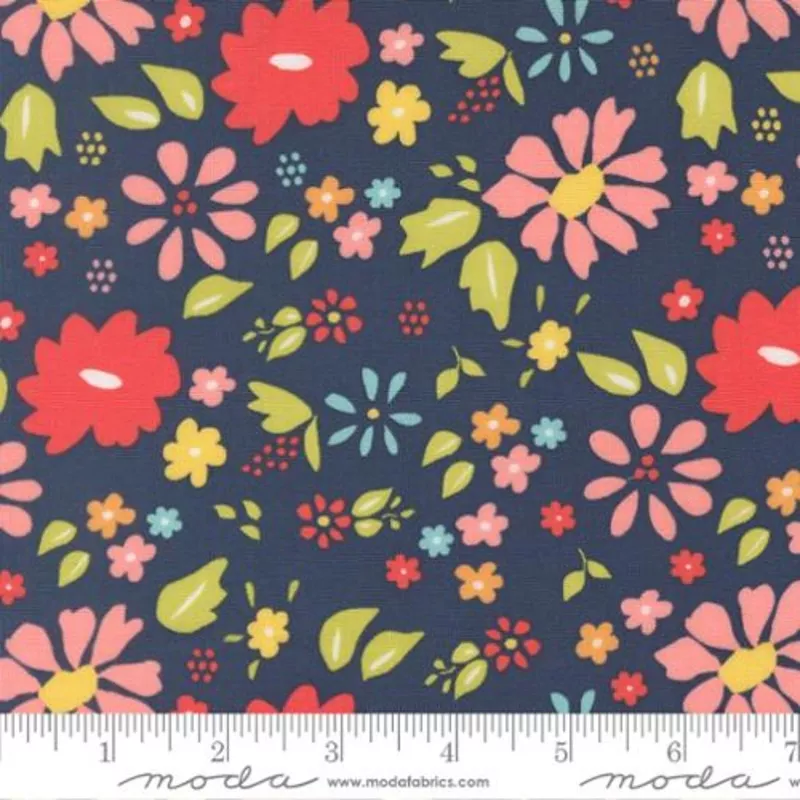 “Delightfully Yours”-Wildflower Florals Navy by Sherri & Chelsi for Moda