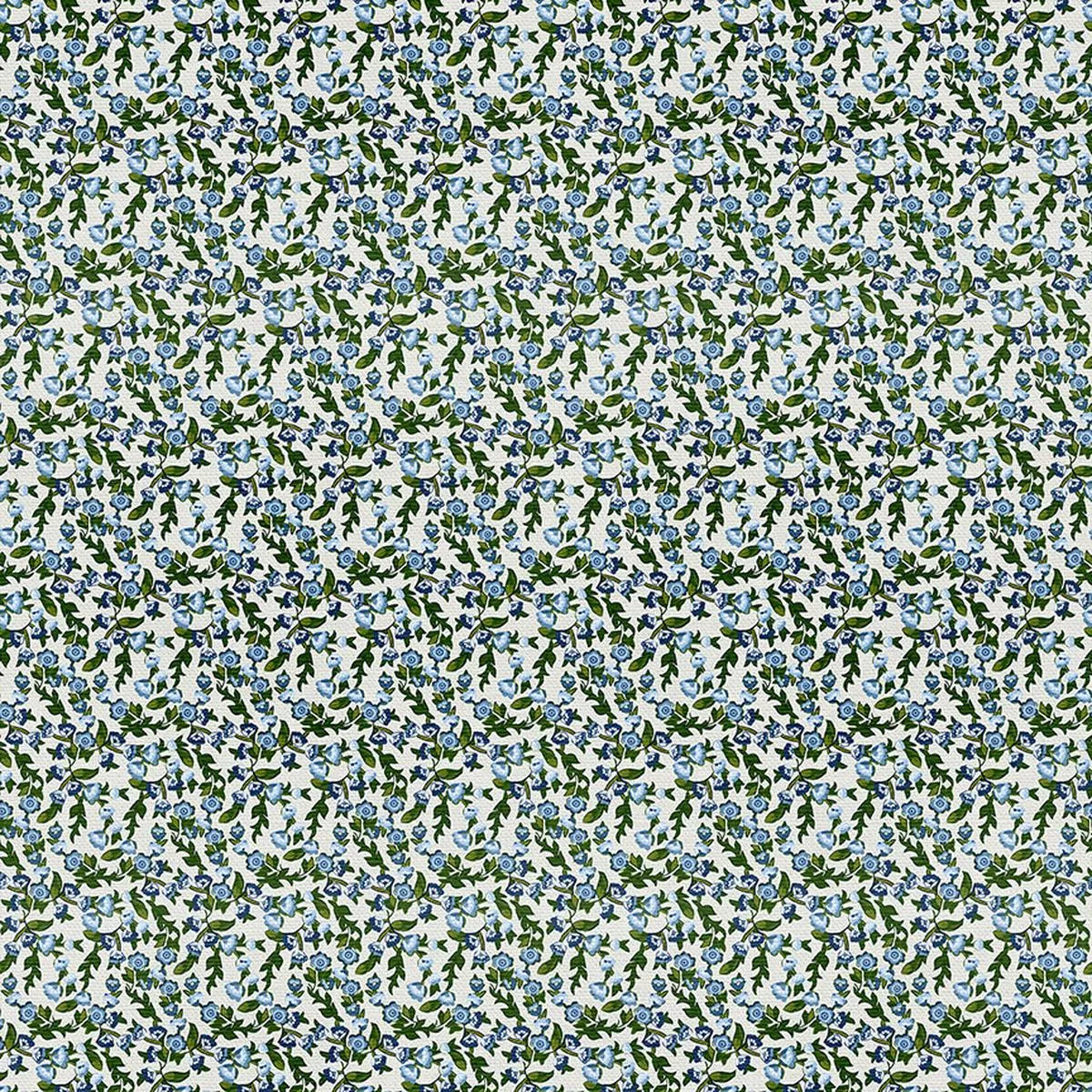Ditsy Florals – White/Blue – Double Gauze