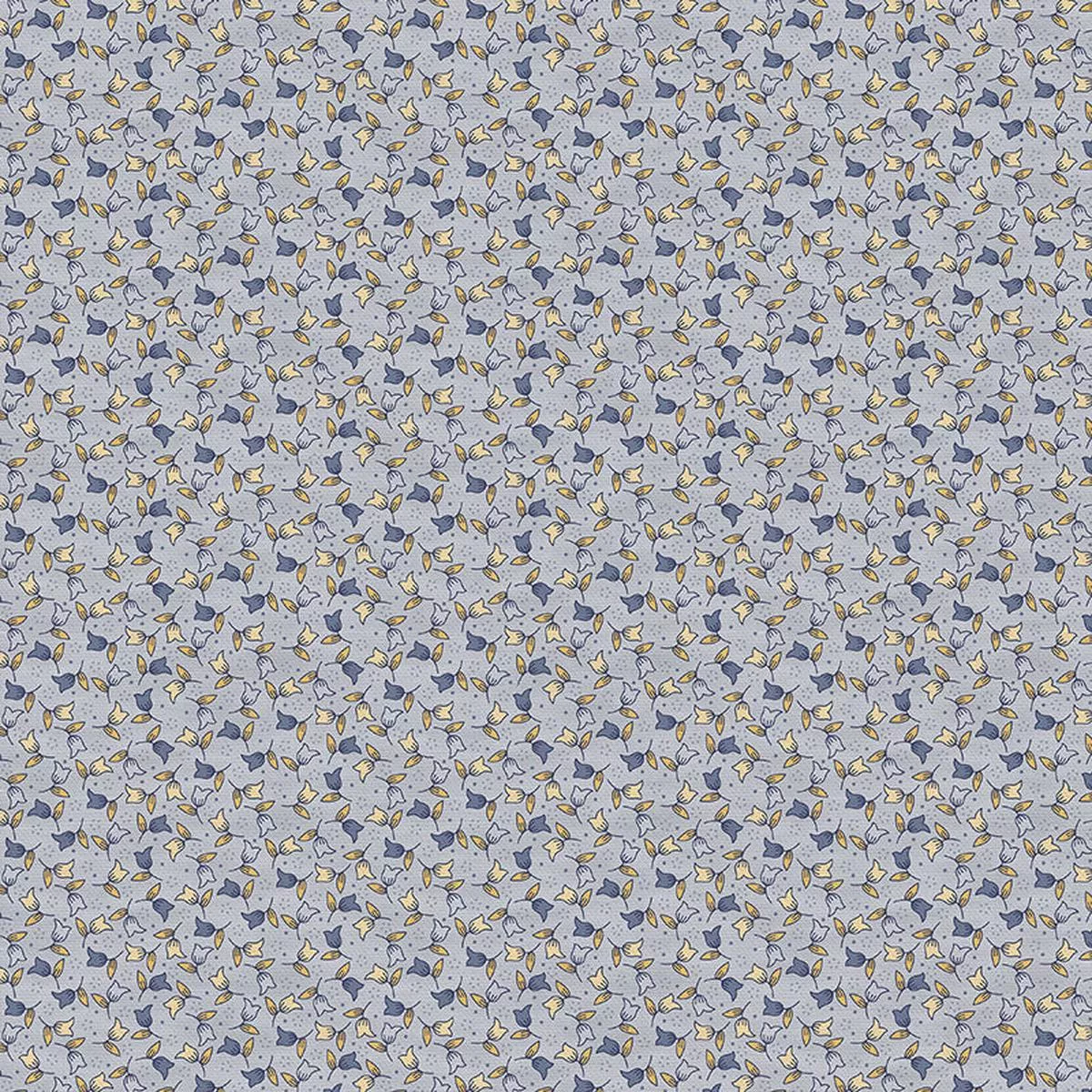 Ditsy Tulip – Blue – Double Gauze