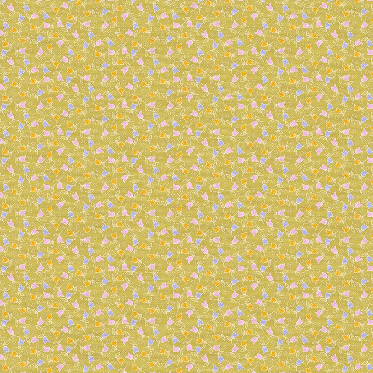 Ditsy Tulip – Green – Rayon