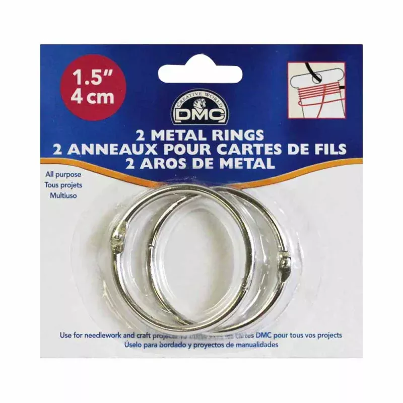 DMC Metal Craft Rings Hinged 1.5 In 2 Pack