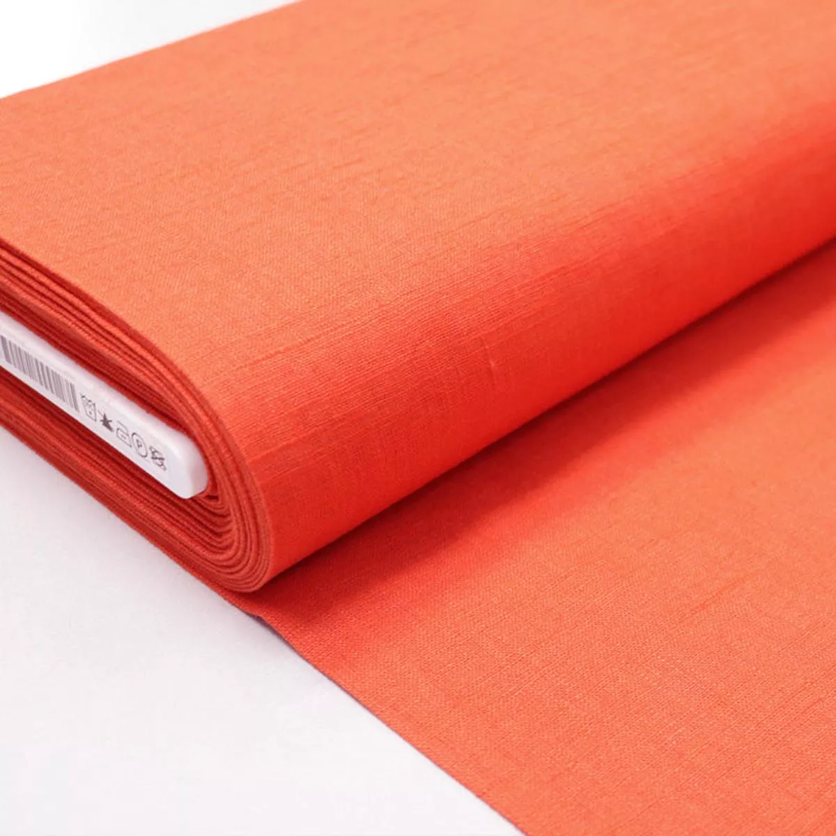 Dressmaking Washed Blended Linen – Orange