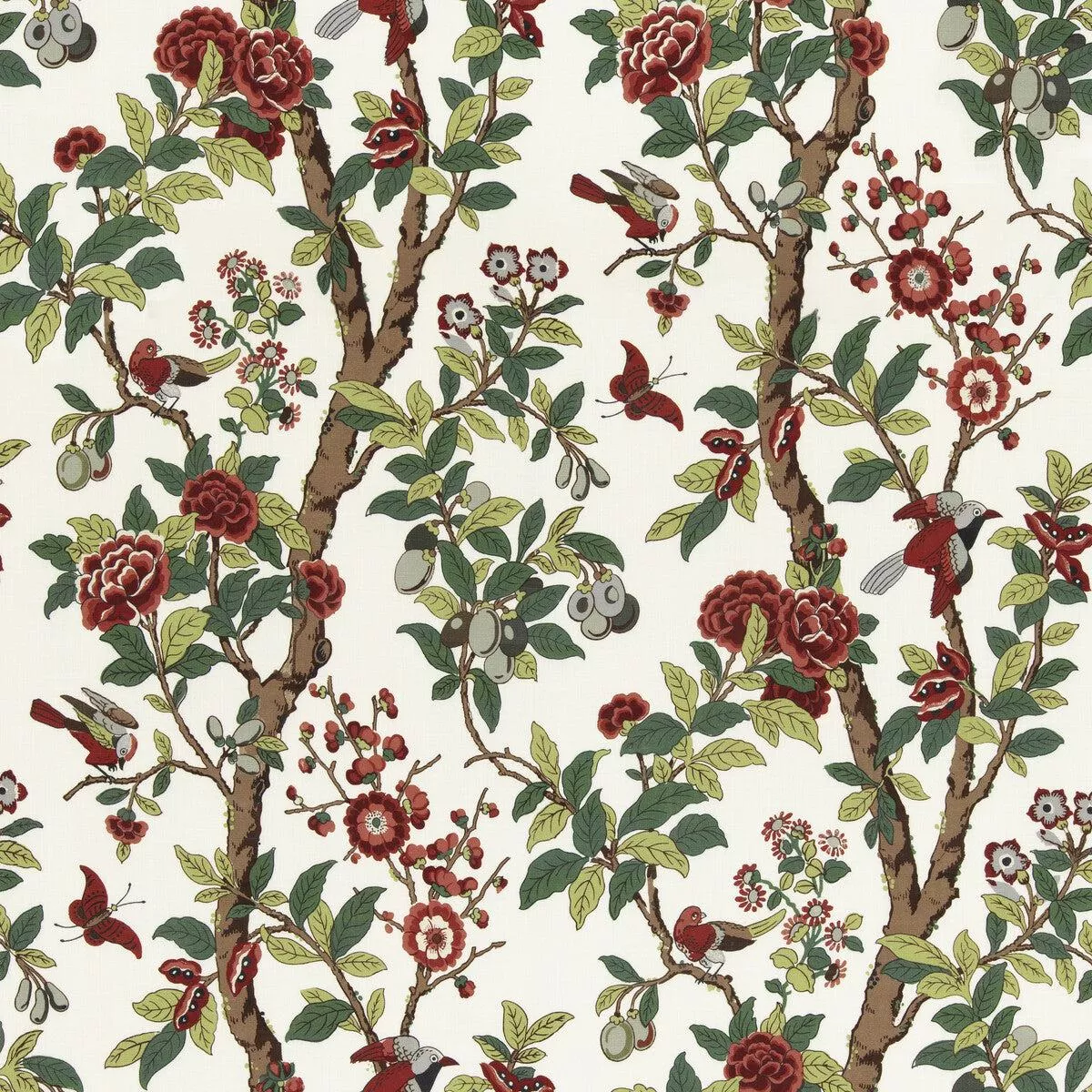 Eldon Document Red Green Fabric