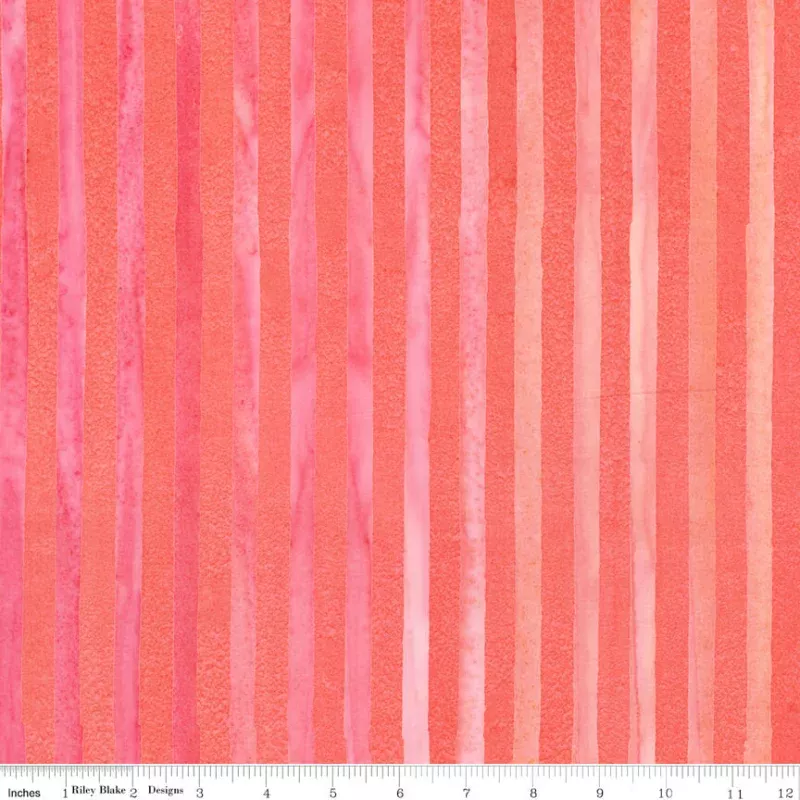 Elementals Batiks – Get in Line – Salmon Run