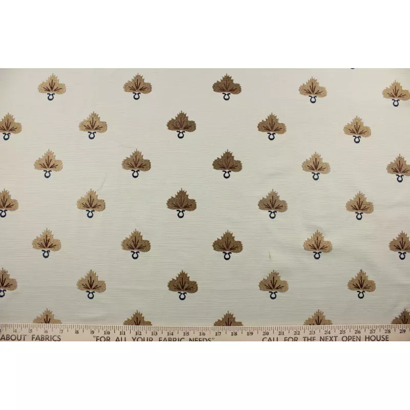 Embroidered August in Putty Cognac