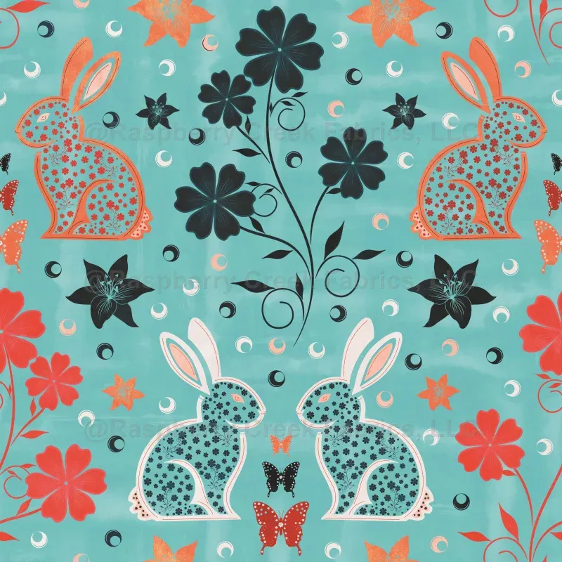 Enchanted Rabbits Blue