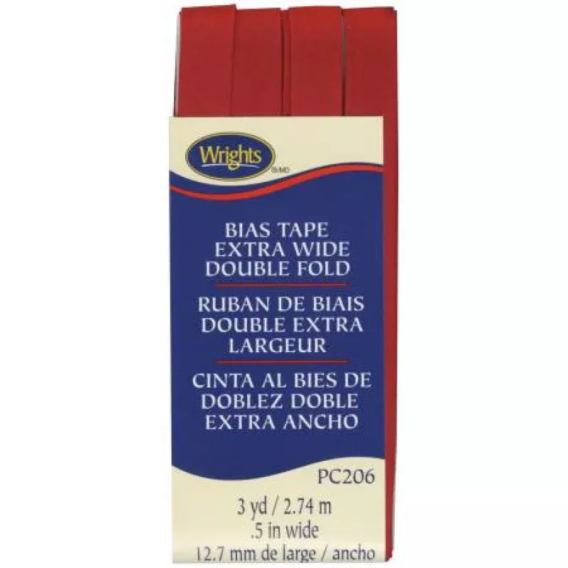 Extra Wide Double Fold Bias Tape Red