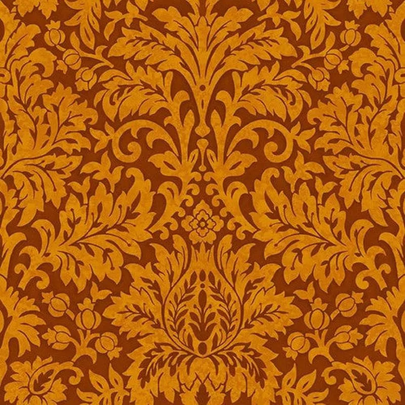 Fabric Studio E Pumpkin Damask by the Quarter Yard 7699-35