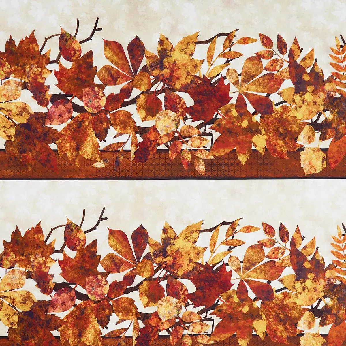 Fall Leaves – Leaf Border Stripe Multi Yardage
