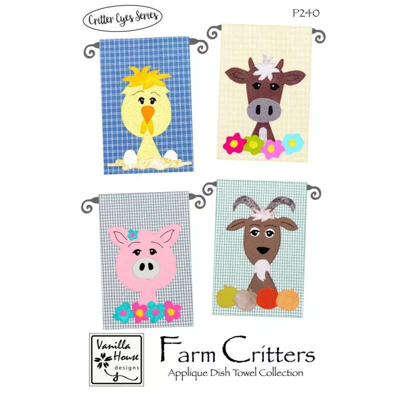 Farm Critters Applique Dish Towel Pattern
