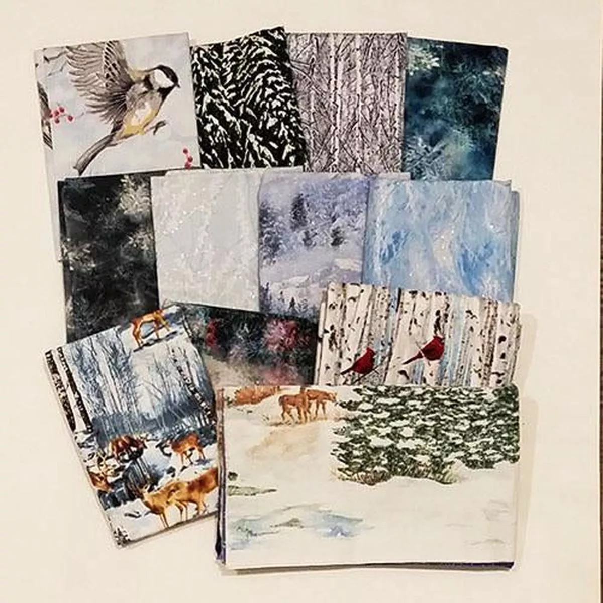 Fat Quarter Cotton Fabric Bundle, Winter
