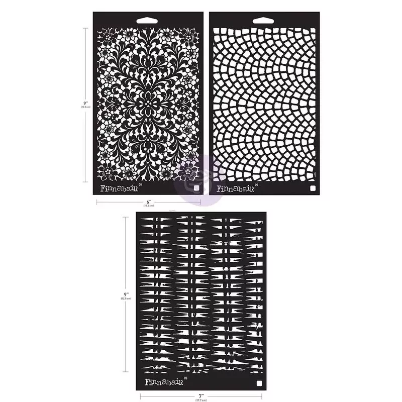 Finnabair Stencil Set – Knots & Knits (3 stencils) Limited Edition!