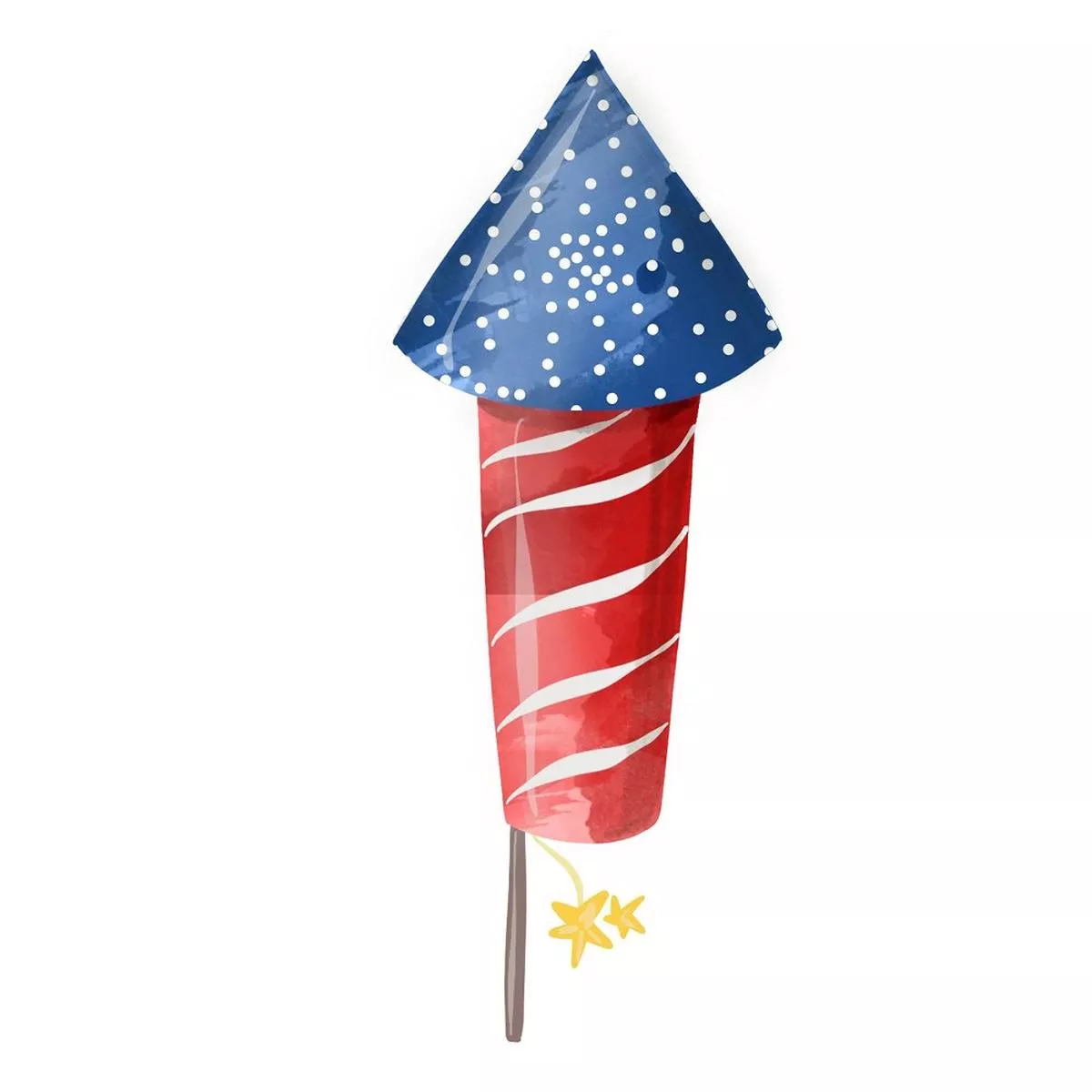 Firework Rocket With Dots Fabric Panel