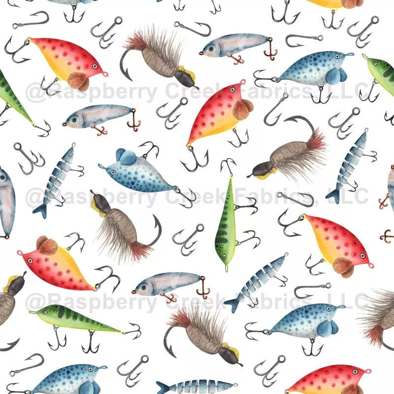 Fishing Lures on White
