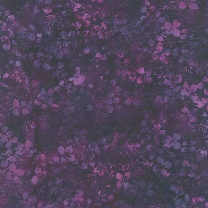 Floral Fun Batiks – Hydrangea Blackberry Yardage