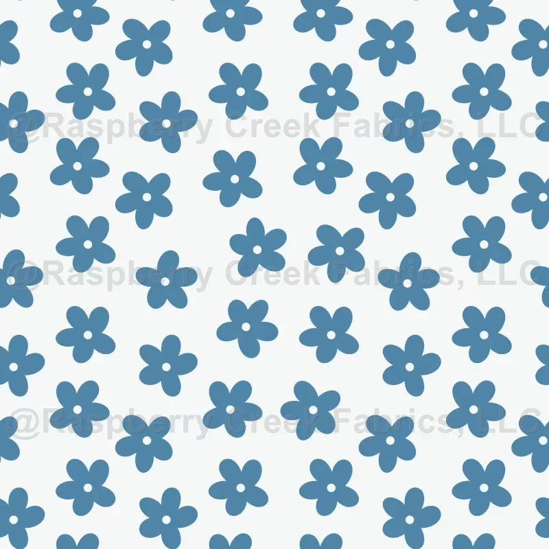Florals Turquoise on Light Background