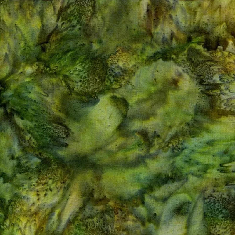 Foundations Basics Batik Pinecone Green Island Batik Cotton Fabric IB-PINECONE 1/2