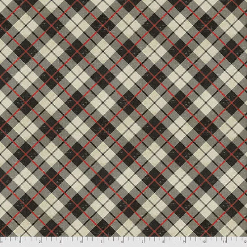 Freespirit – Christmastime – Holiday Plaid – Neutral – 1/2 YARD CUT