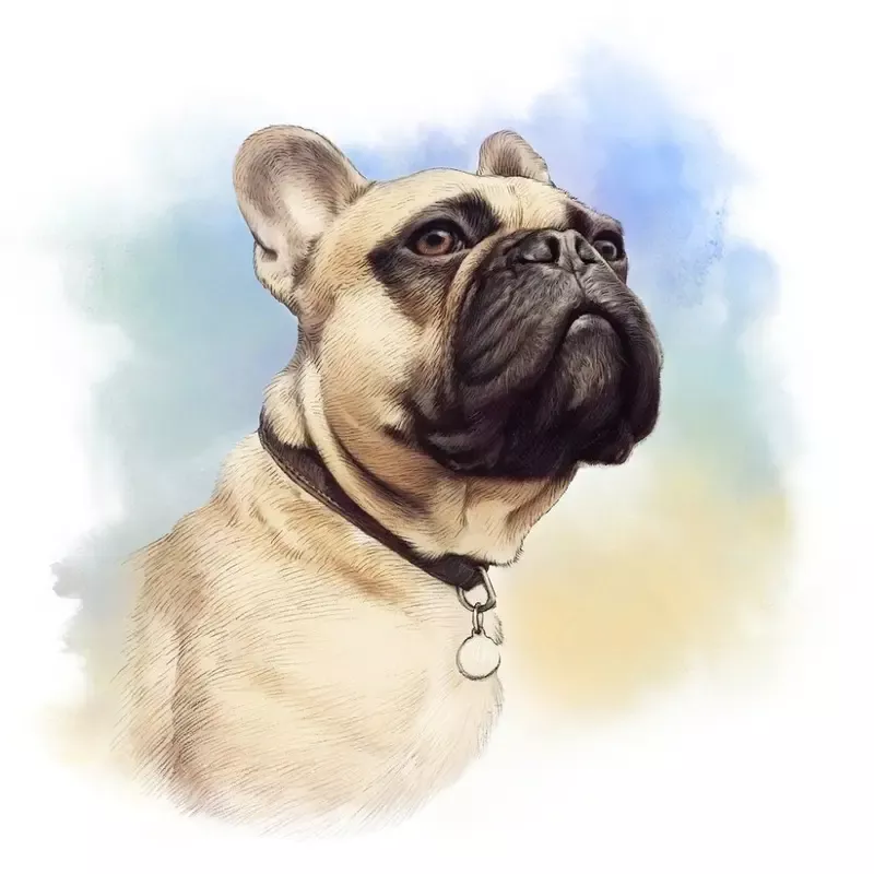 French Bulldog Portrait Fabric Panel – Multi