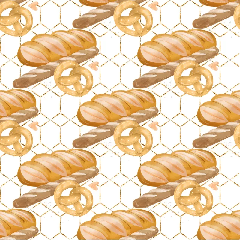 Freshly Baked Geometric Fabric – Gold