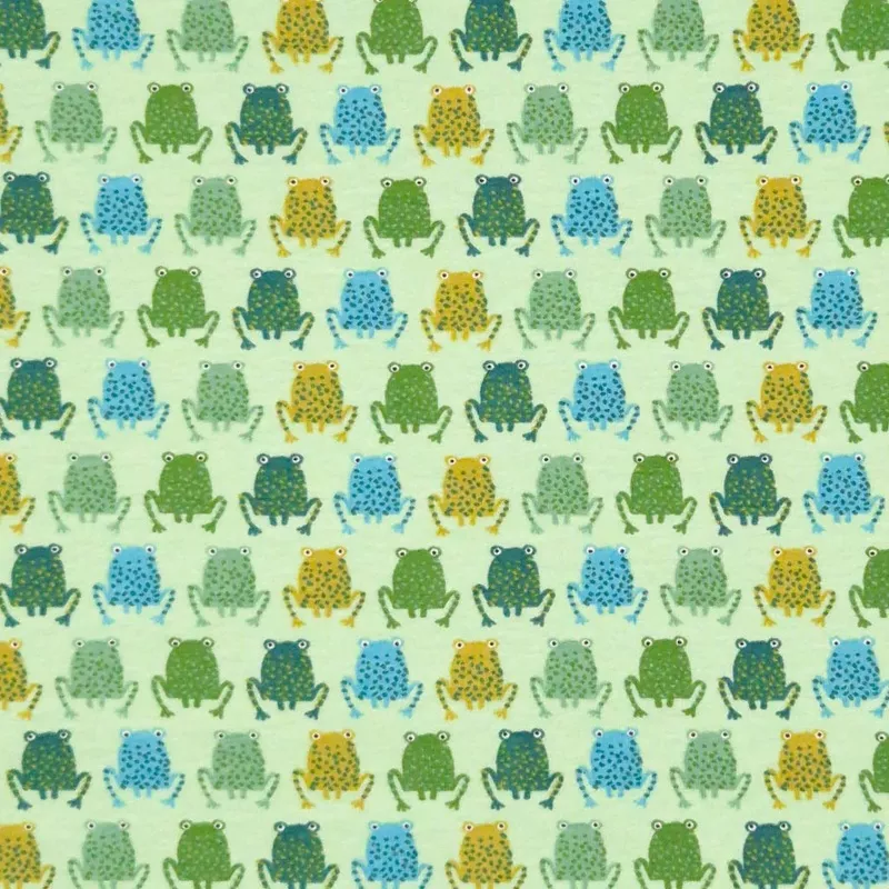 Friendly Frogs – Cotton Jersey – Green
