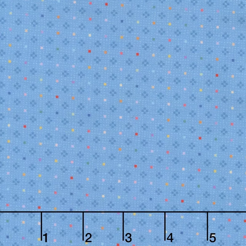 Gathering Sun – Geo Dot Blue Multi Yardage