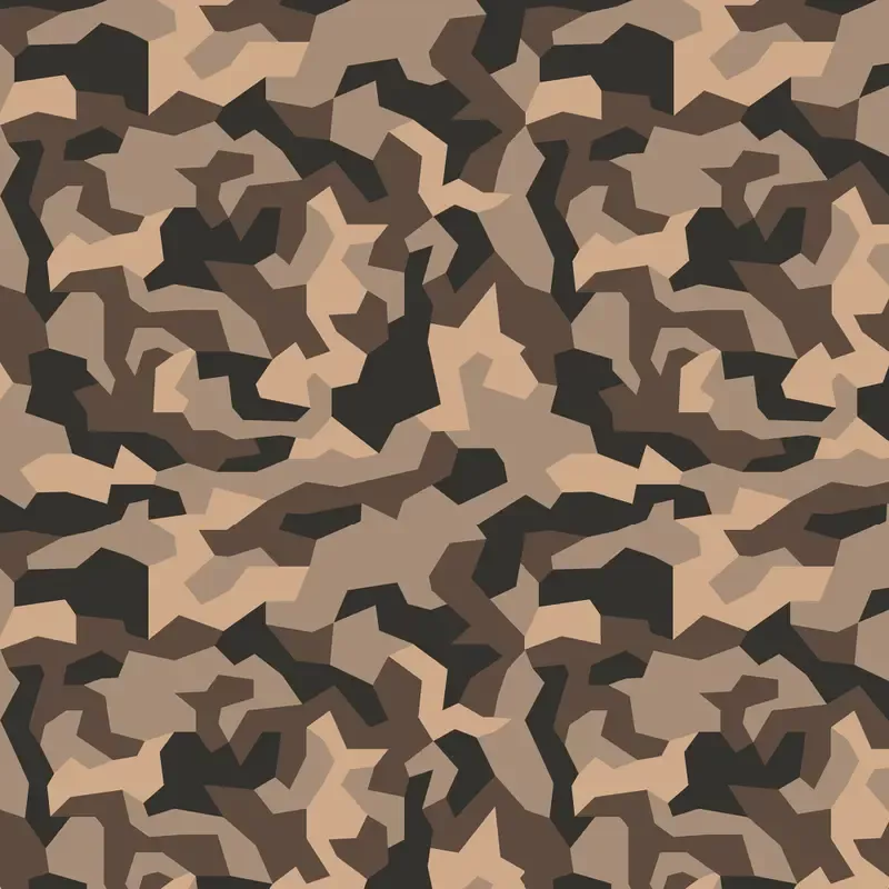 Geometric Camouflage Fabric – Brown