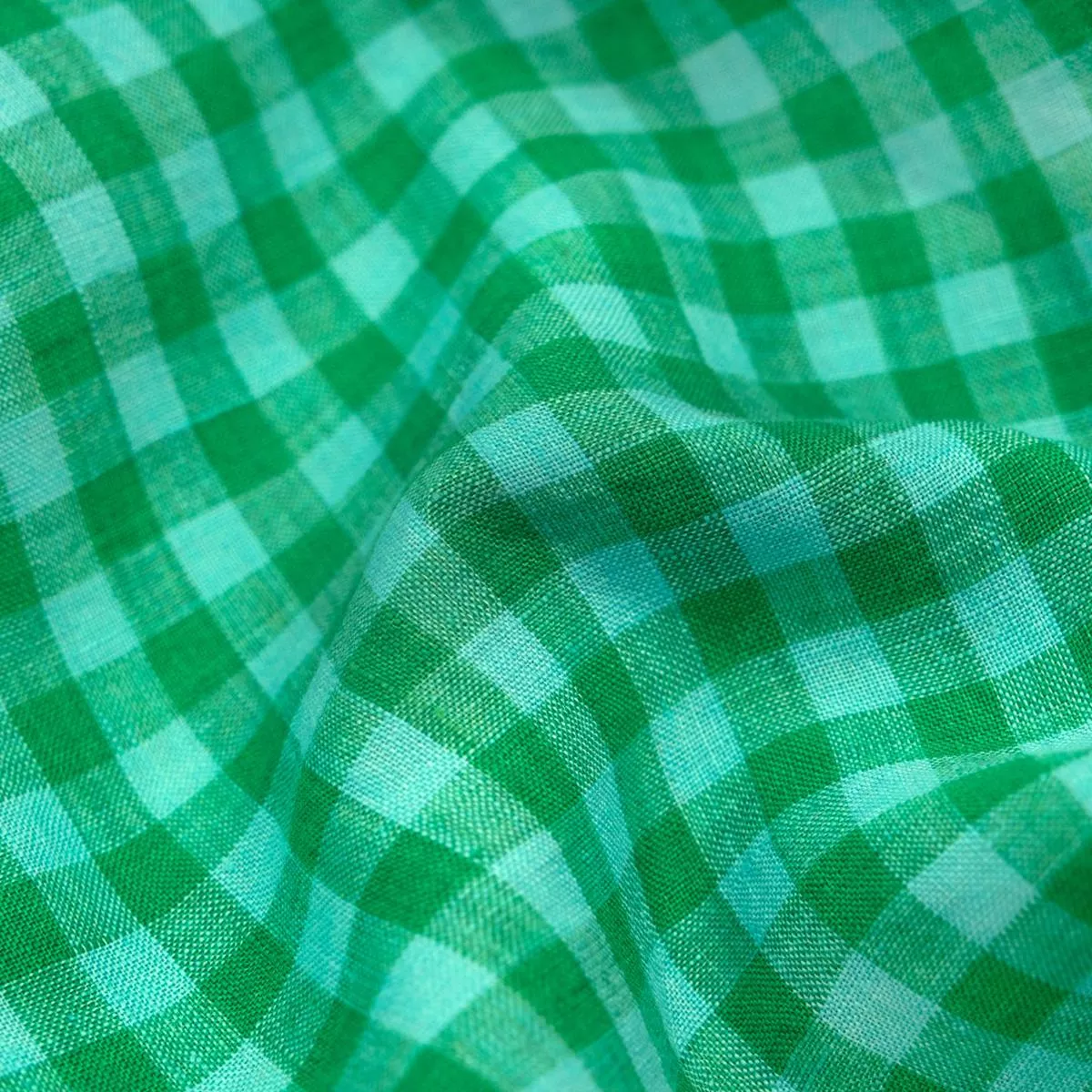Gingham Soft Washed Linen – Surf