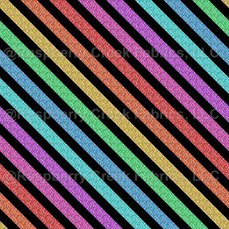 Glitter Sparkle Stripes on Black