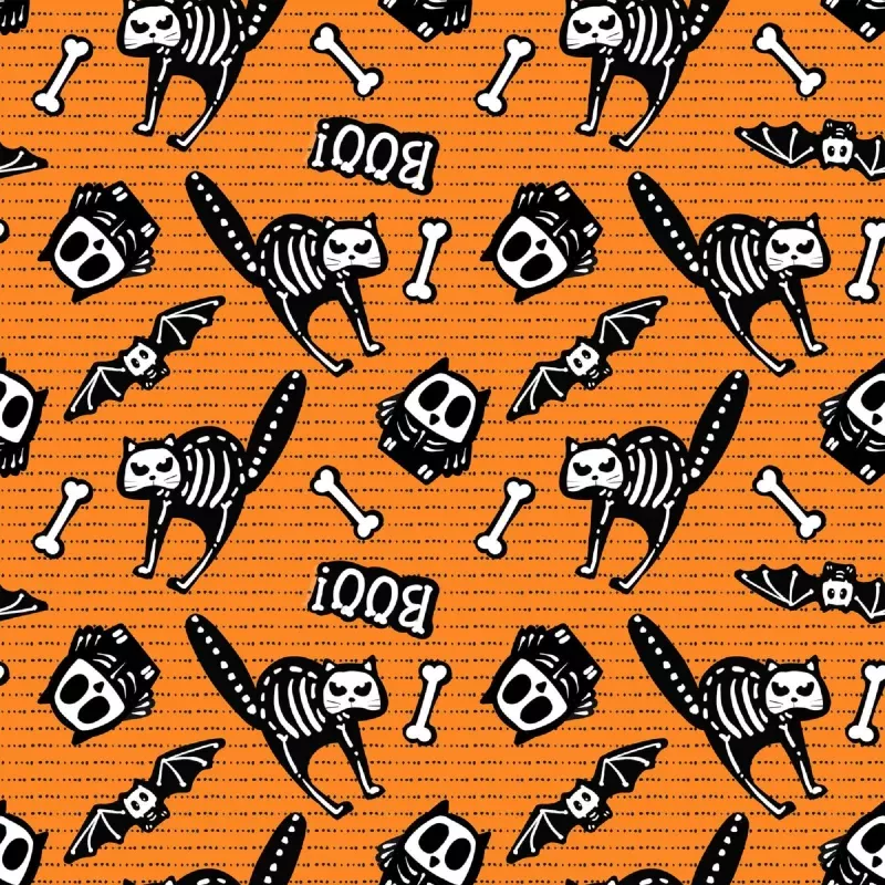 Glow Ghosts Tossed Bone Motifs-Henry Glass-BTY