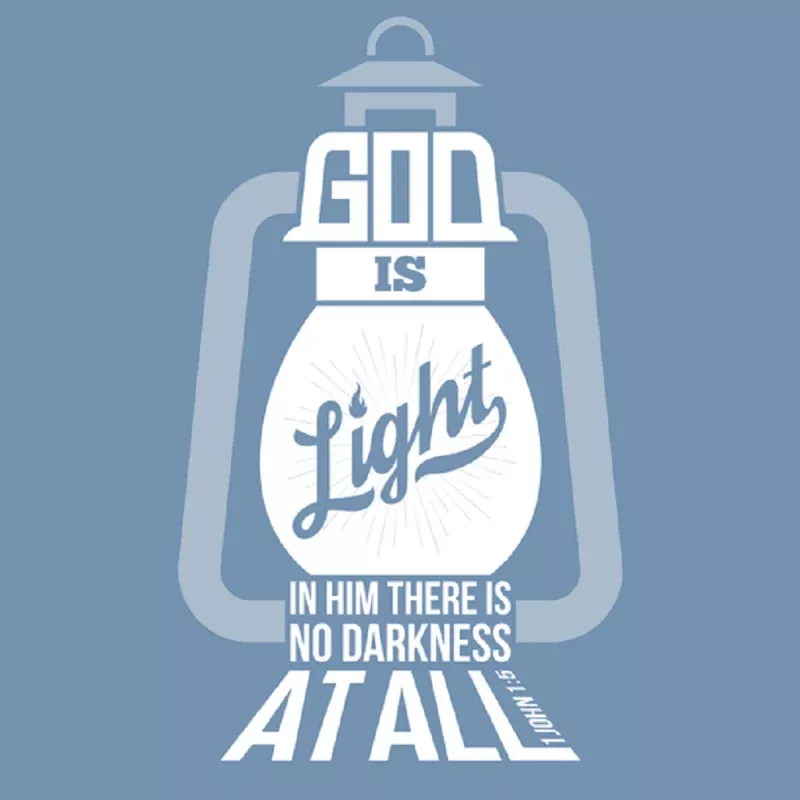 God is Light Fabric Panel – Blue