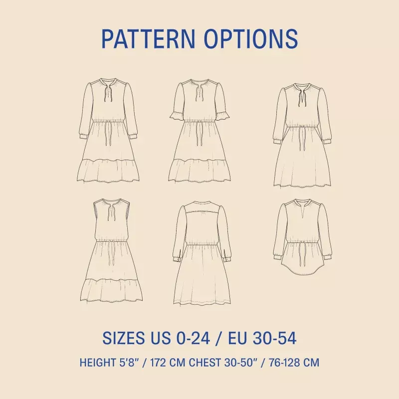 Grace Dress Sewing pattern|PDF&Printed