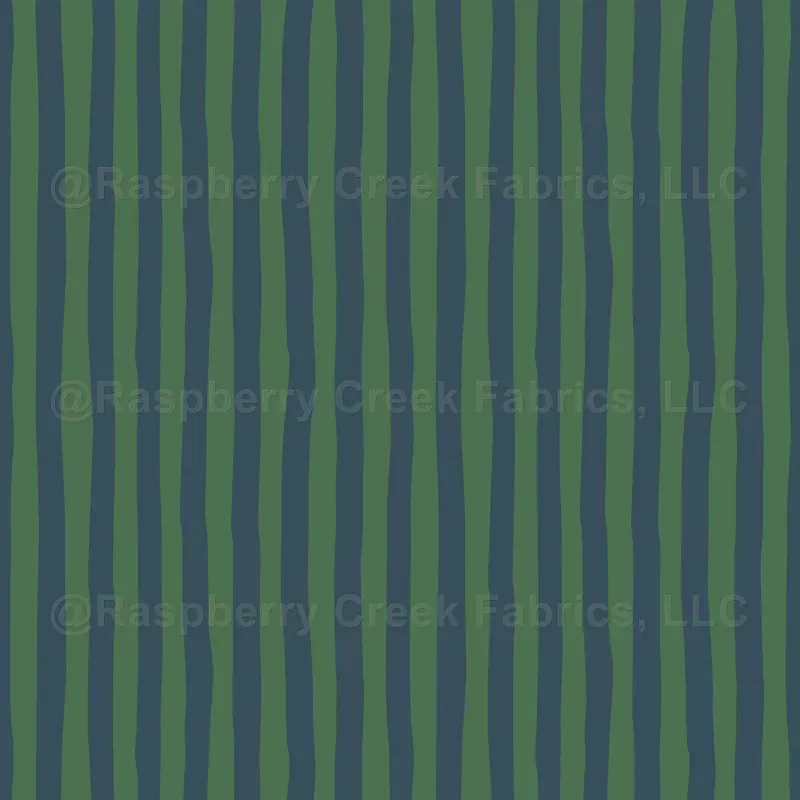 Green & Dark Gray Blue Wonky Stripes