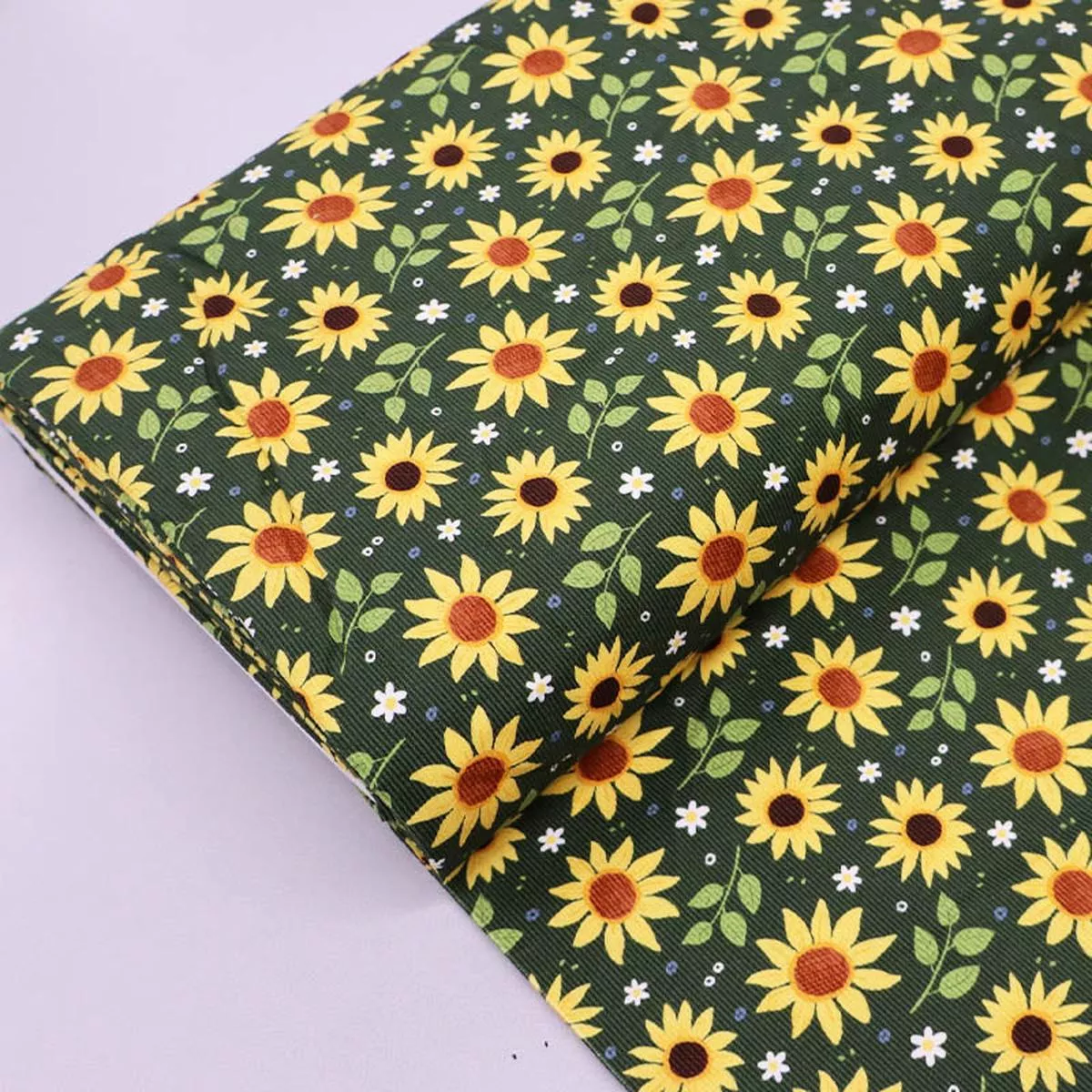 Green Sunflower Needlecord – Falling