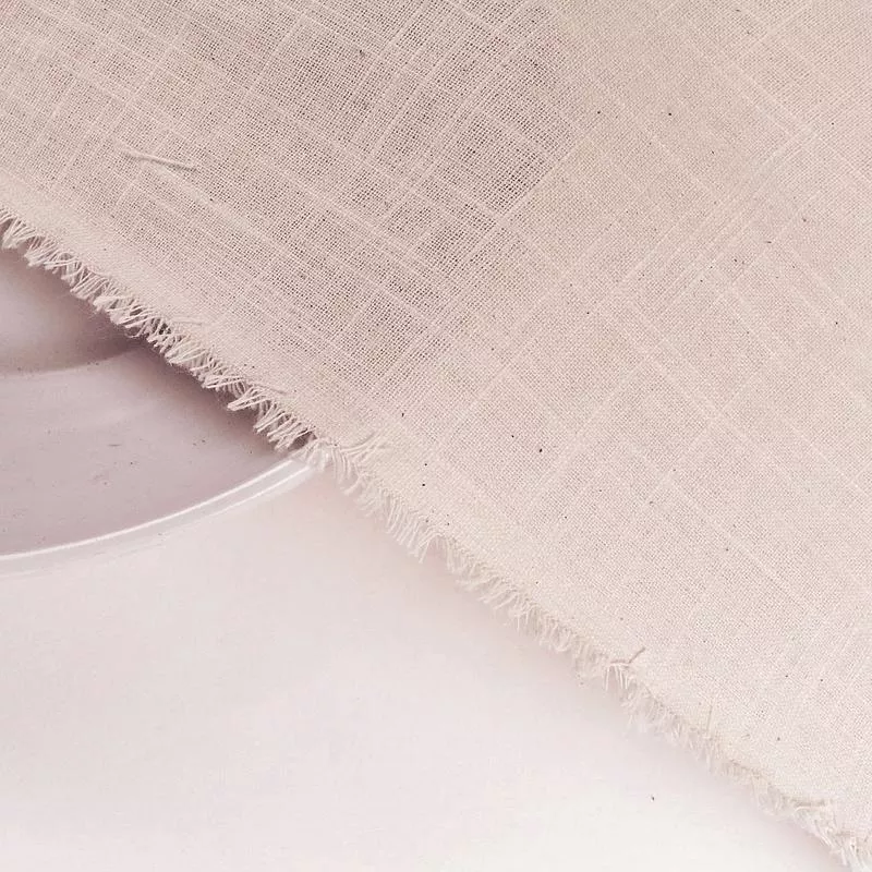 Greige 20s Cotton Slub Plain Fabric