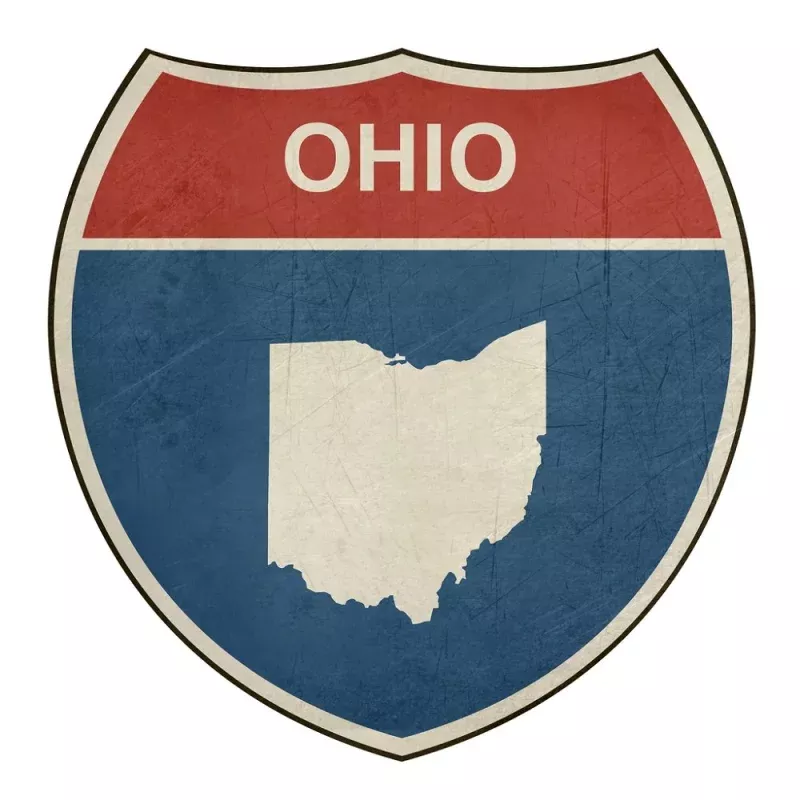 Grunge Highway Sign Fabric Panel – Ohio