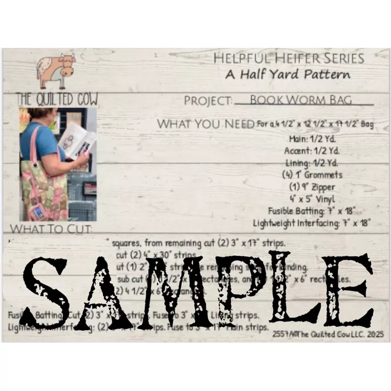 Helpful Heifer Book Worm Bag