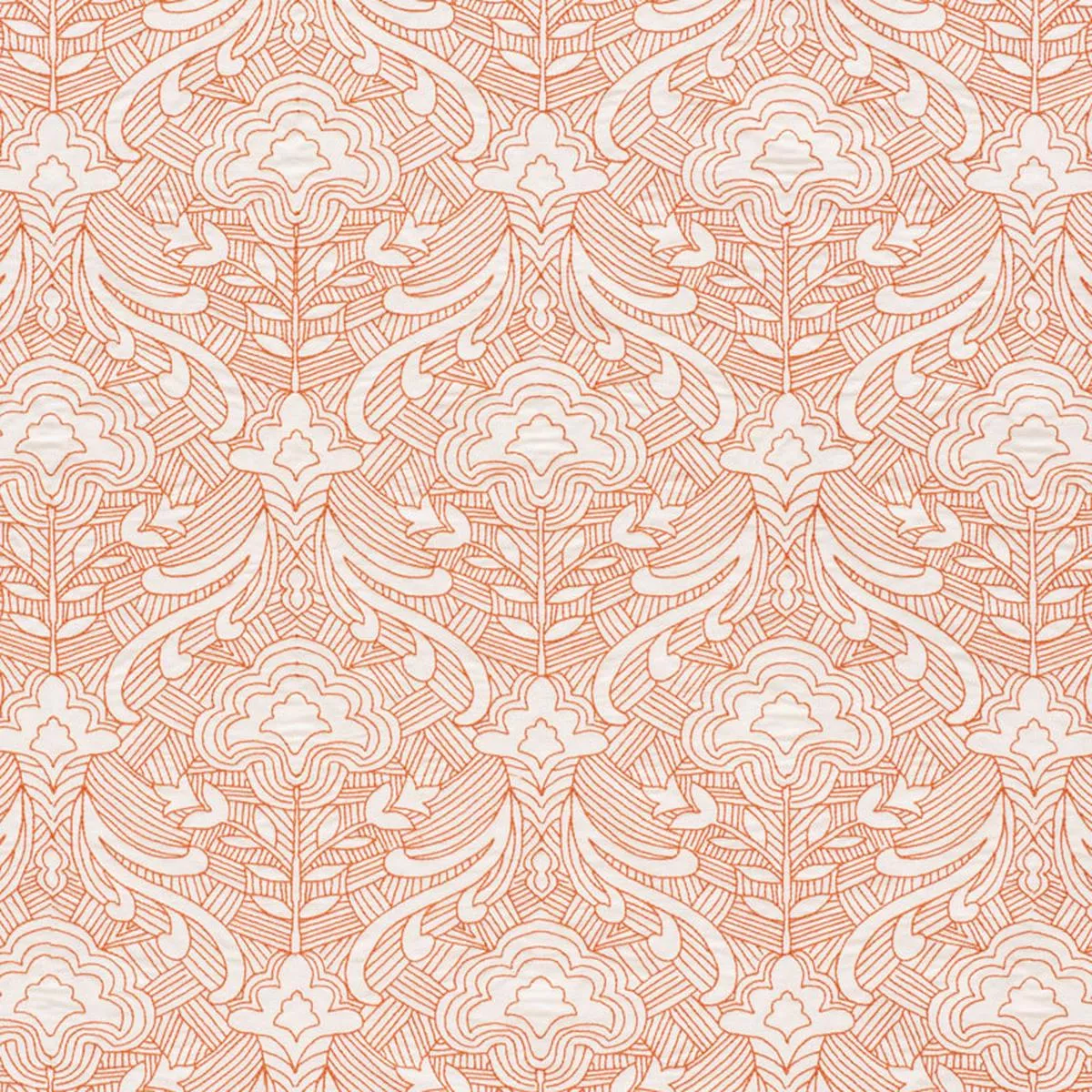 Hendrix Embroidery Orange Fabric