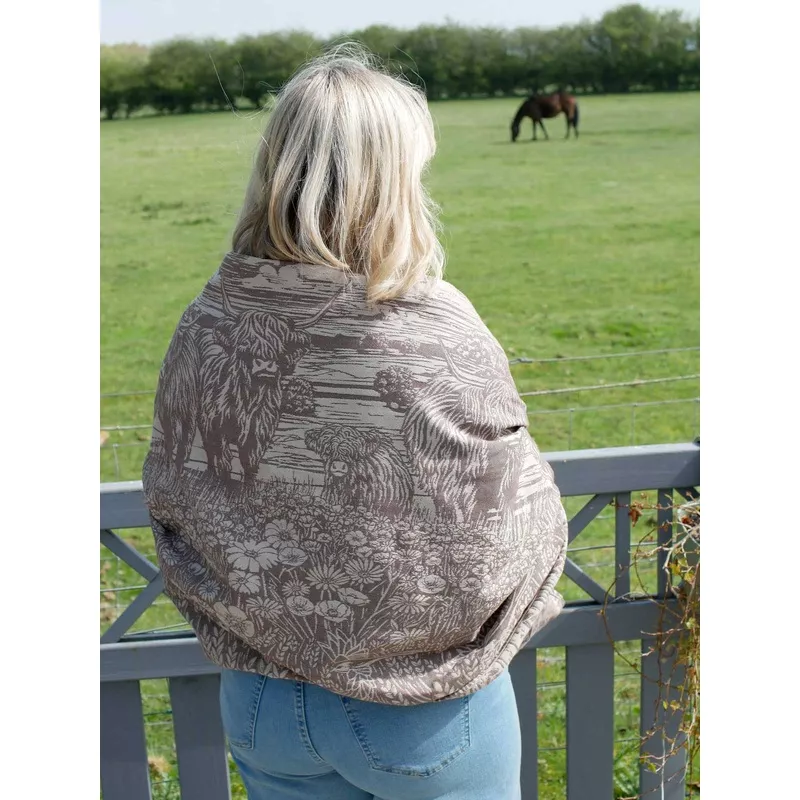 Highland Cows Moorland Shawl