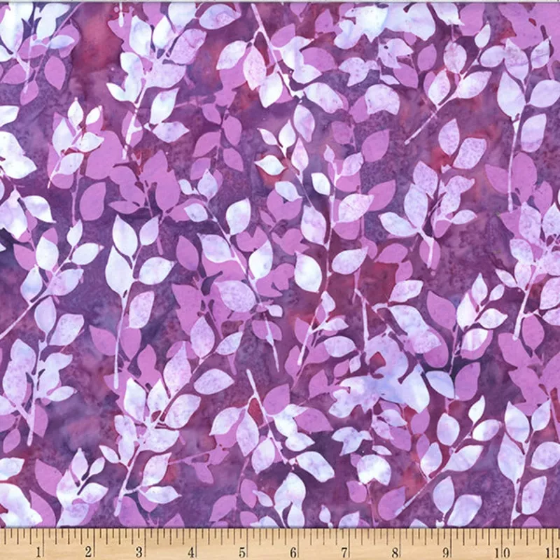 Hoffman Batik W2585 91 Amethyst Leaves By The Yard Purple
