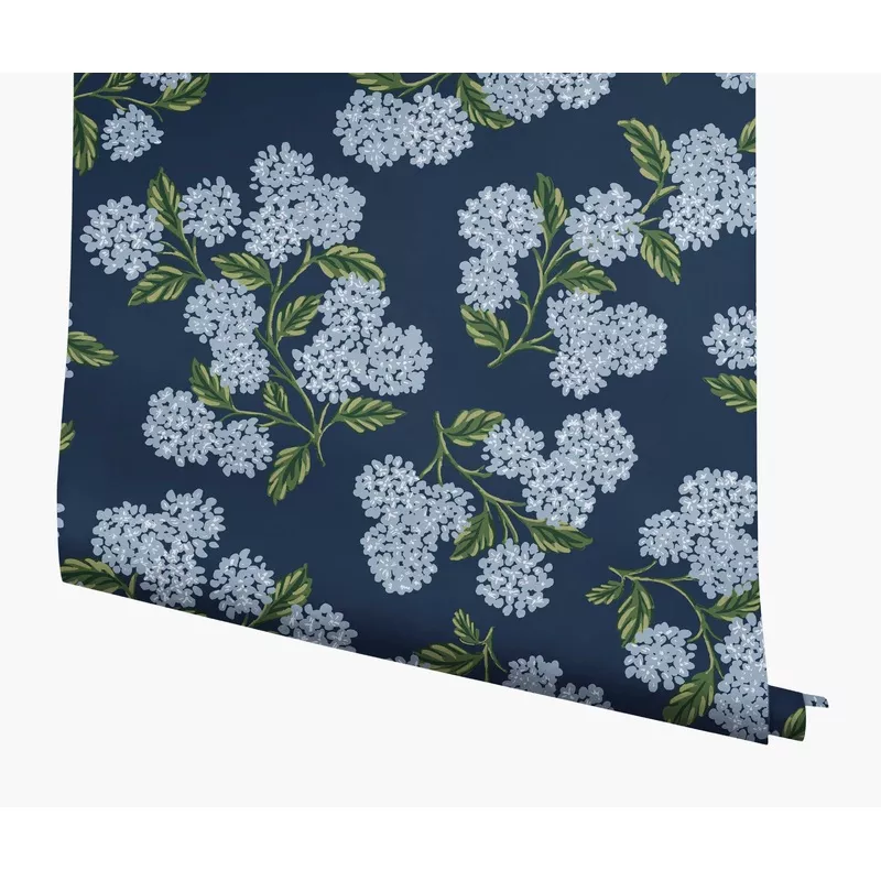 Hydrangea Wallpaper – Navy Navy