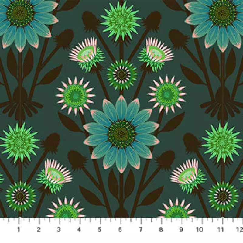 Iconic Lifespan Patina Green Anna Maria Parry Northcott Cotton Fabric NC-AMT122-62V