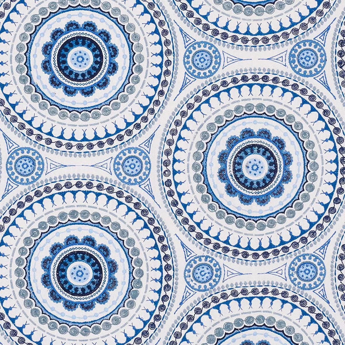 Idris Embroidery Blues Fabric