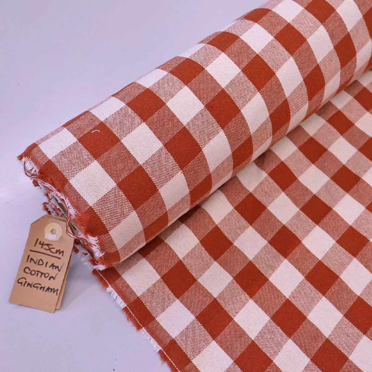 Indian Cotton – Gingham – Ginger Nut
