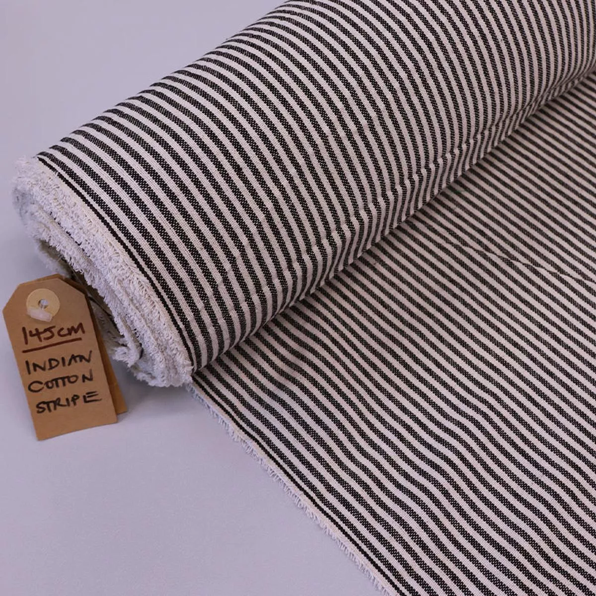 Indian Cotton – Thin Line – Soft Black