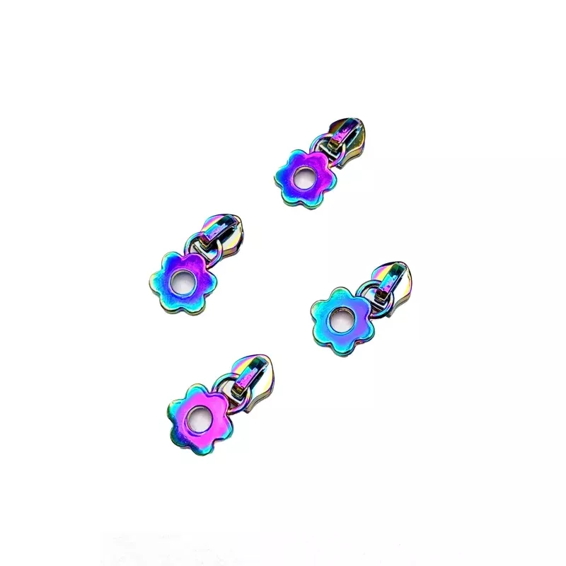 Iridescent Flower Zipper Pulls